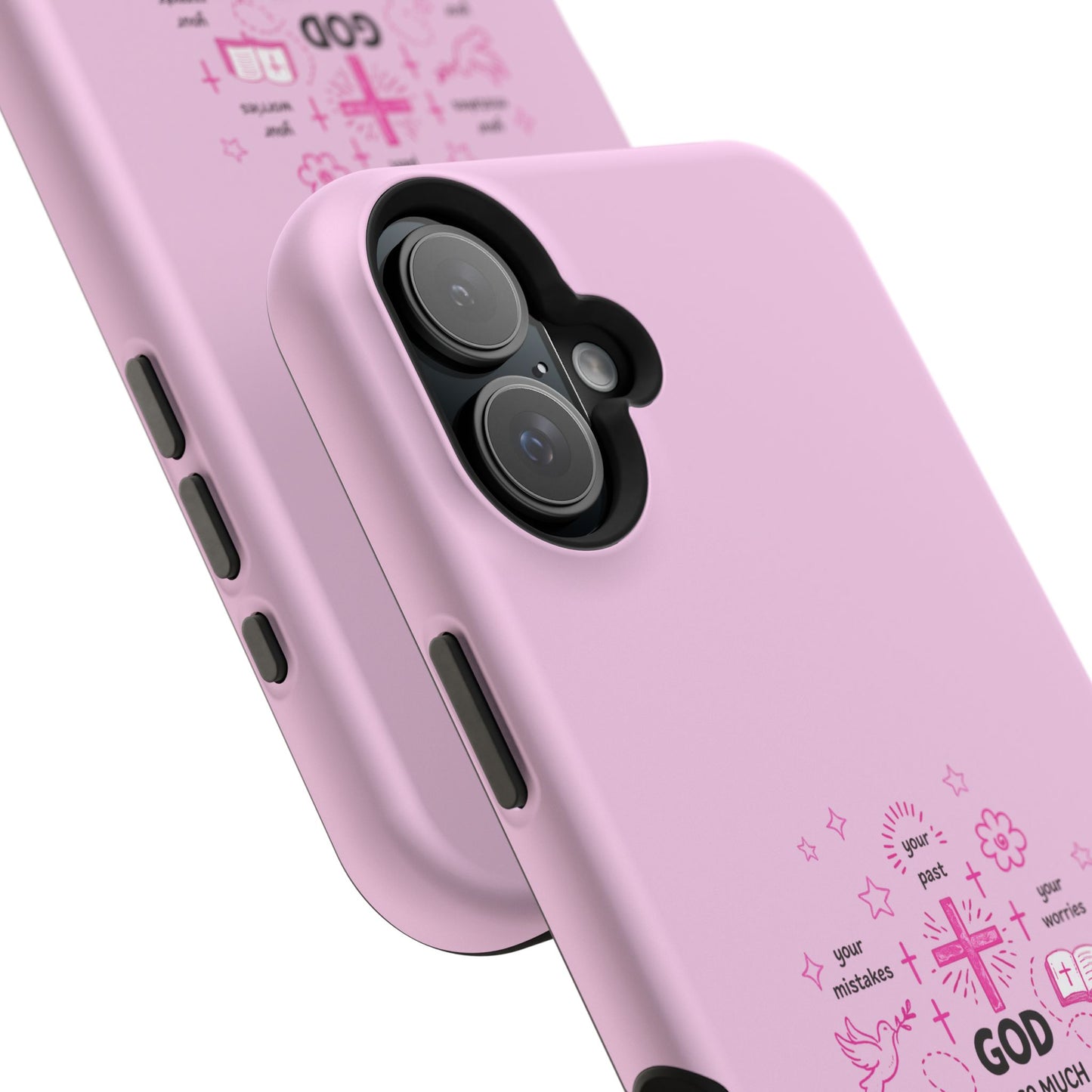 Pink Faith Phone Case — "God Is So Much Bigger Than..." Magnetic Impact-Resistant Case