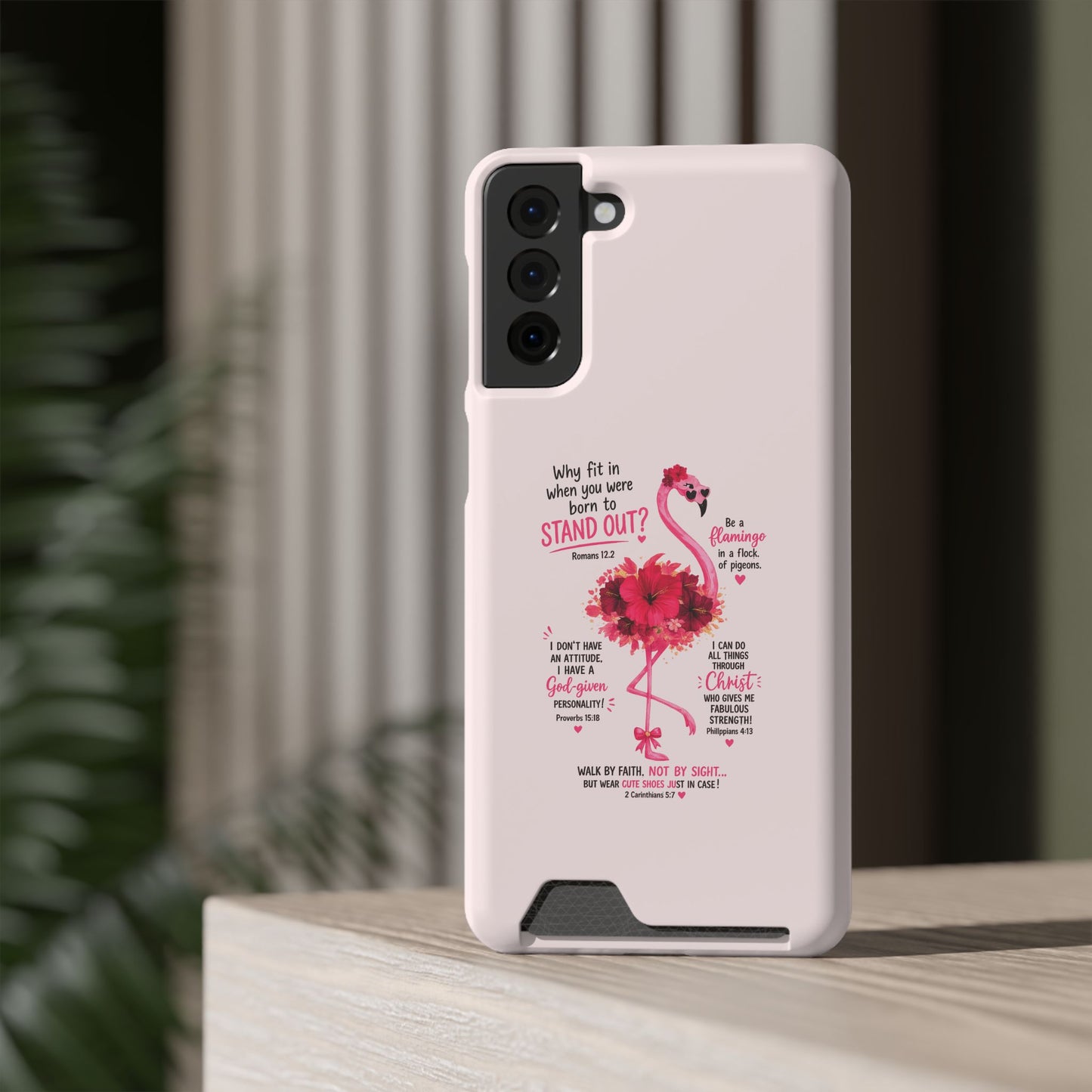 Flamingo 'Stand Out' Phone Card Case — Slim Wallet iPhone Case