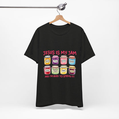 Christian T-Shirt — "Jesus Is My Jam" Jam Jar Graphic Tee