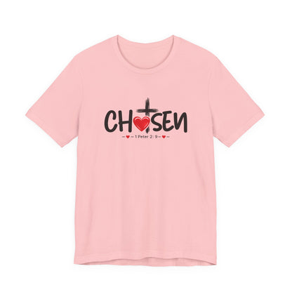 Chosen Cross Heart T-Shirt — Christian Faith Tee (1 Peter 2)