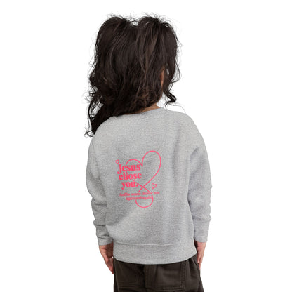 Toddlers' Faith Sweatshirt — "Fueled by Grace, Driven by Faith" Pink Scooter