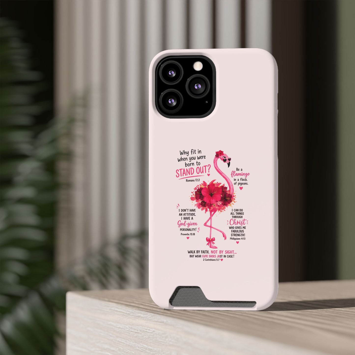 Flamingo 'Stand Out' Phone Card Case — Slim Wallet iPhone Case