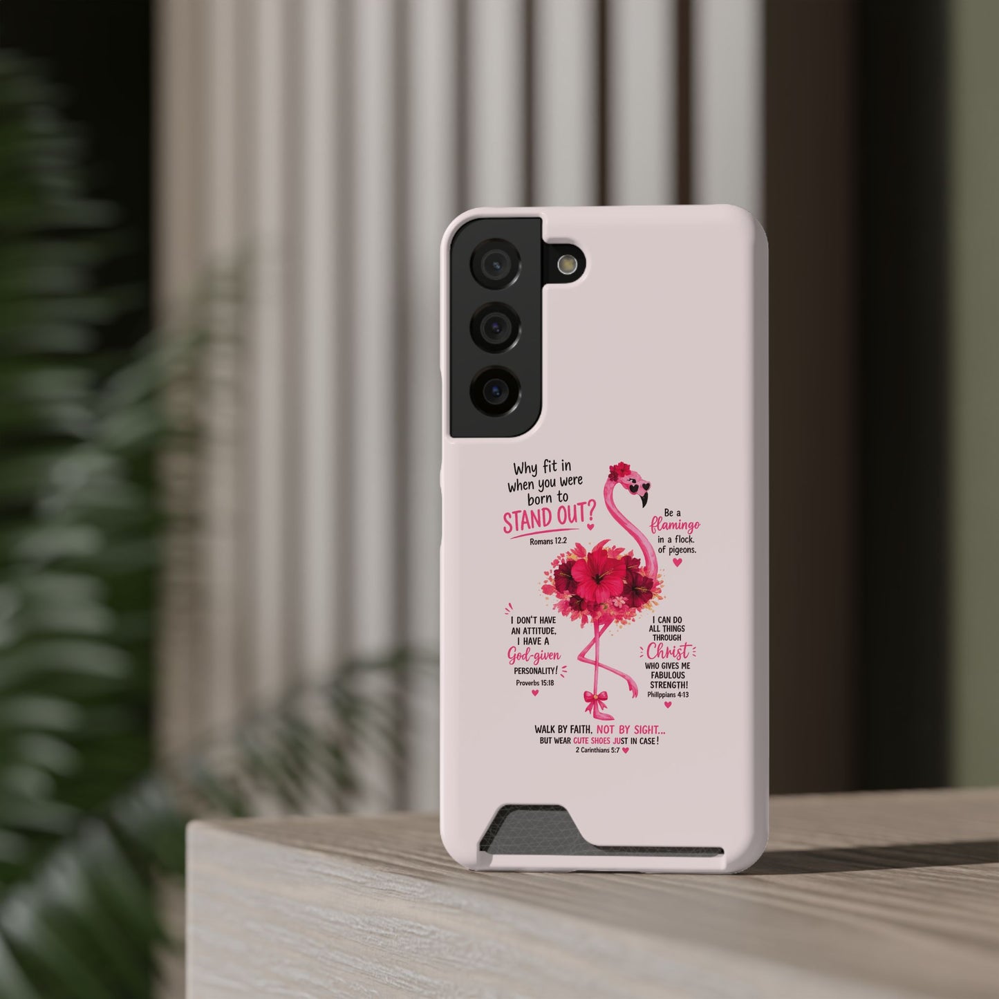 Flamingo 'Stand Out' Phone Card Case — Slim Wallet iPhone Case