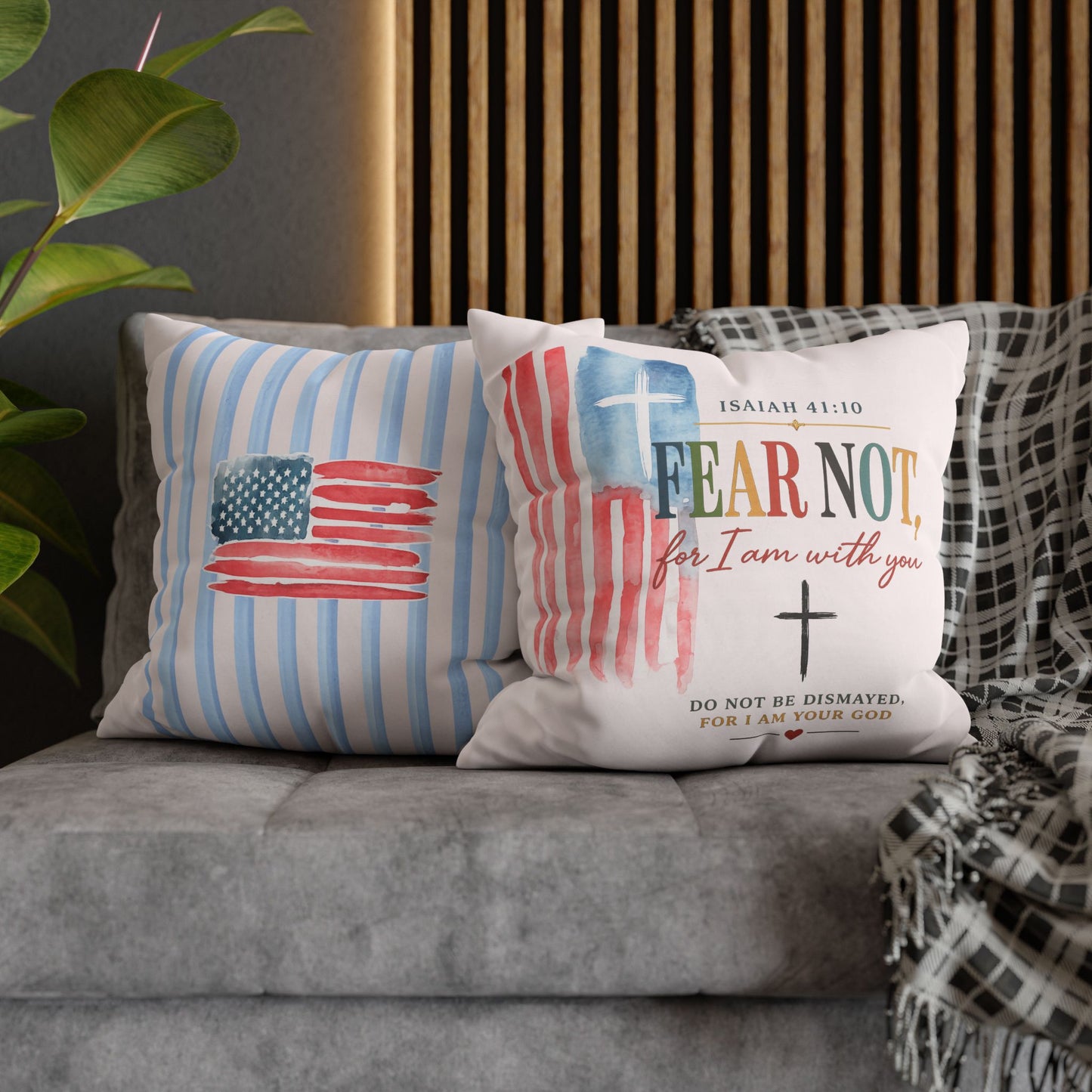 Faith Pillow: "Fear Not, For I Am With You" Isaiah 41:10 Decorative Throw Pillow