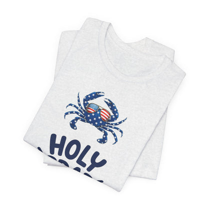 Holy Crab God Is Good T-Shirt — Patriotic Blue Crab Graphic Tee