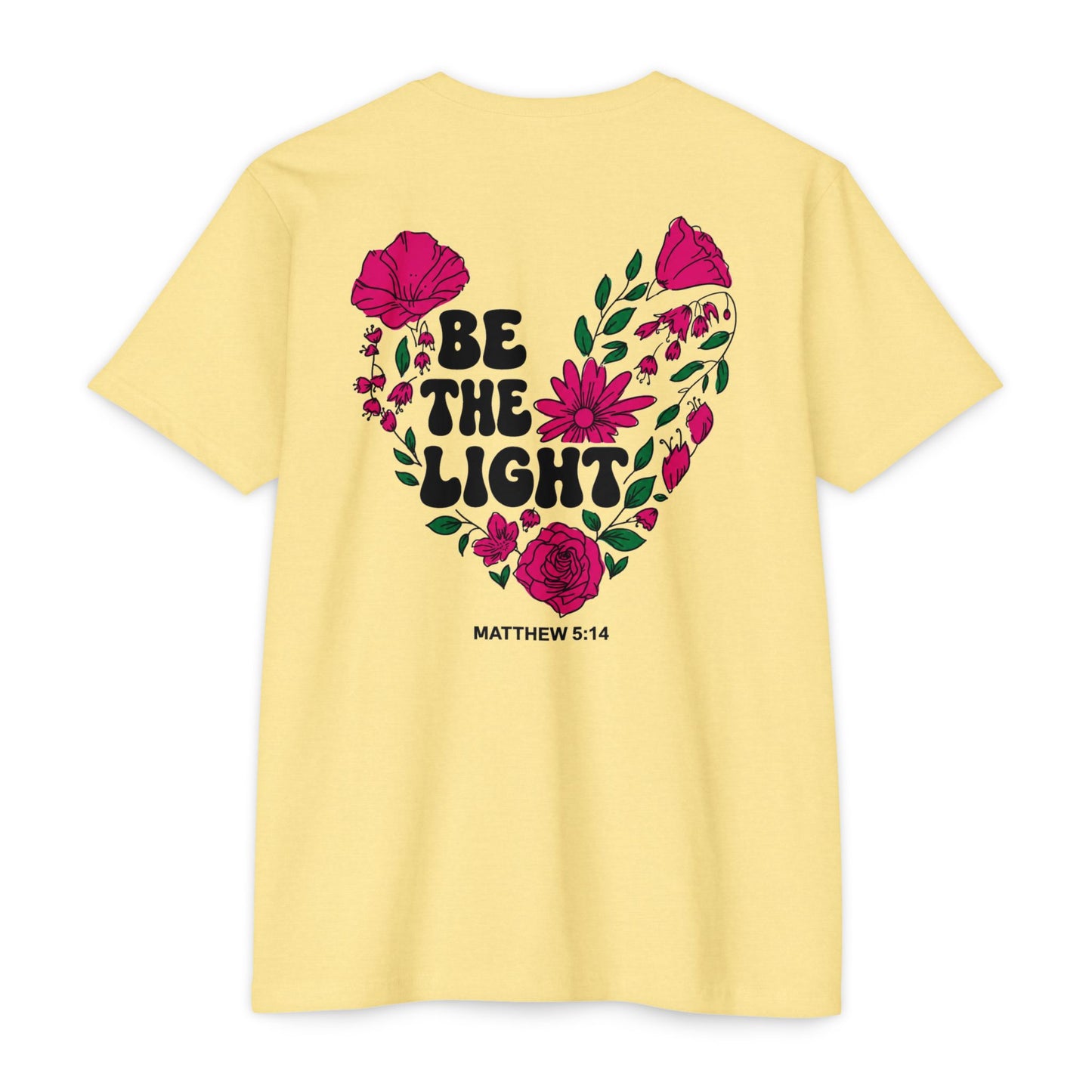 Be The Light Floral T-Shirt — Matthew 5:14 Inspirational Tee