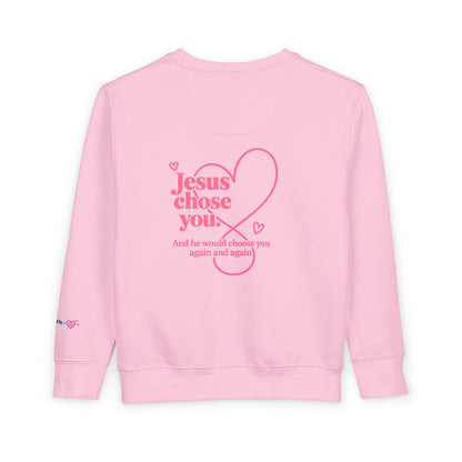 Toddlers' Faith Sweatshirt — "Fueled by Grace, Driven by Faith" Pink Scooter