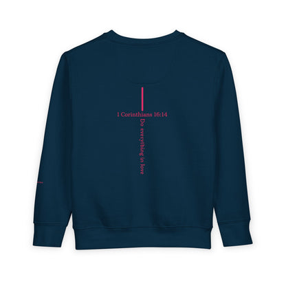 Toddler Sweatshirt — "I Roll With Jesus" Christian Toddler Tee