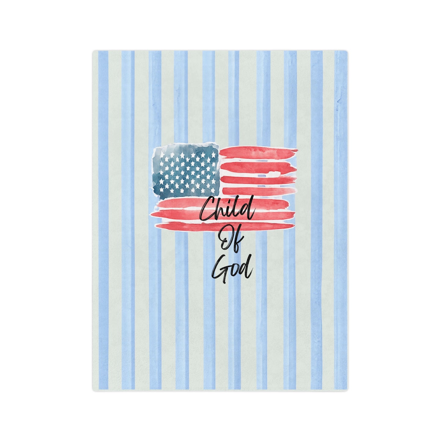 Child of God American Flag Velveteen Microfiber Blanket