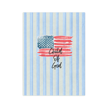 Child of God American Flag Velveteen Microfiber Blanket