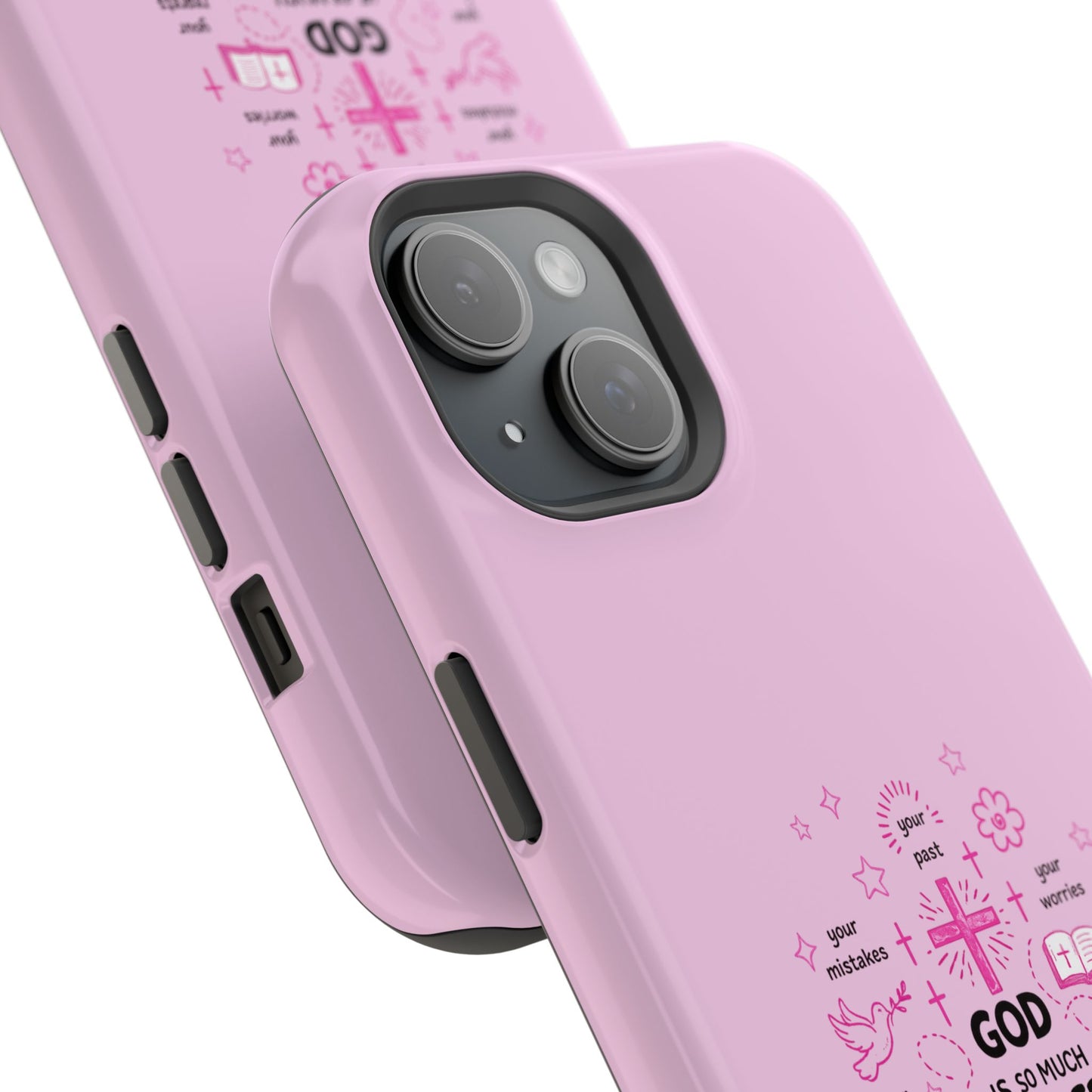 Pink Faith Phone Case — "God Is So Much Bigger Than..." Magnetic Impact-Resistant Case