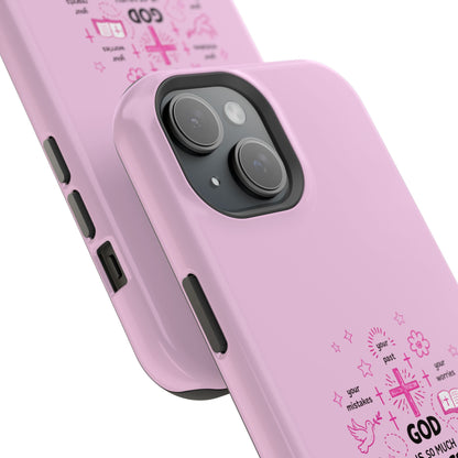 Pink Faith Phone Case — "God Is So Much Bigger Than..." Magnetic Impact-Resistant Case