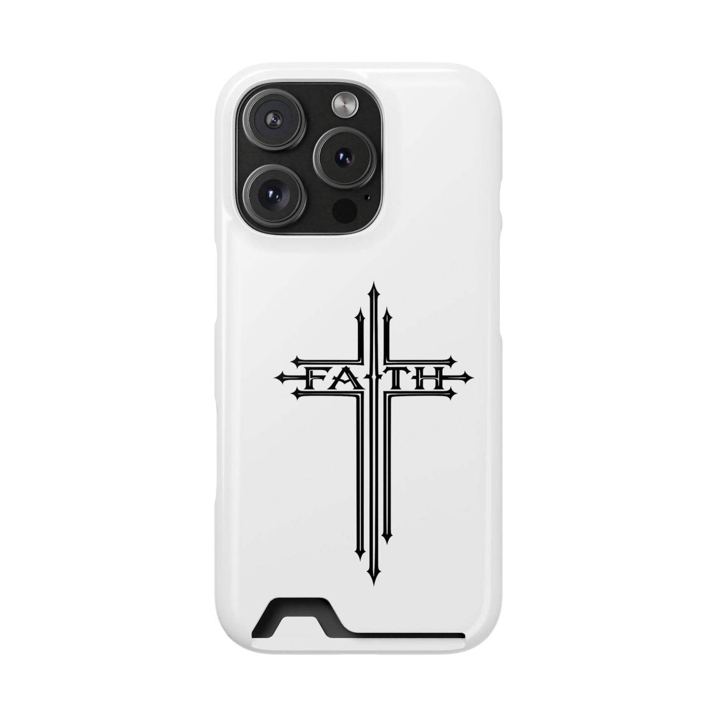 Faith Cross Phone Case with Card Holder — Slim Protective Wallet Case