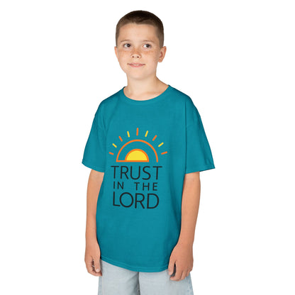 UNISEX Kids T-Shirt — "Trust in the Lord" Sun Graphic Christian Tee