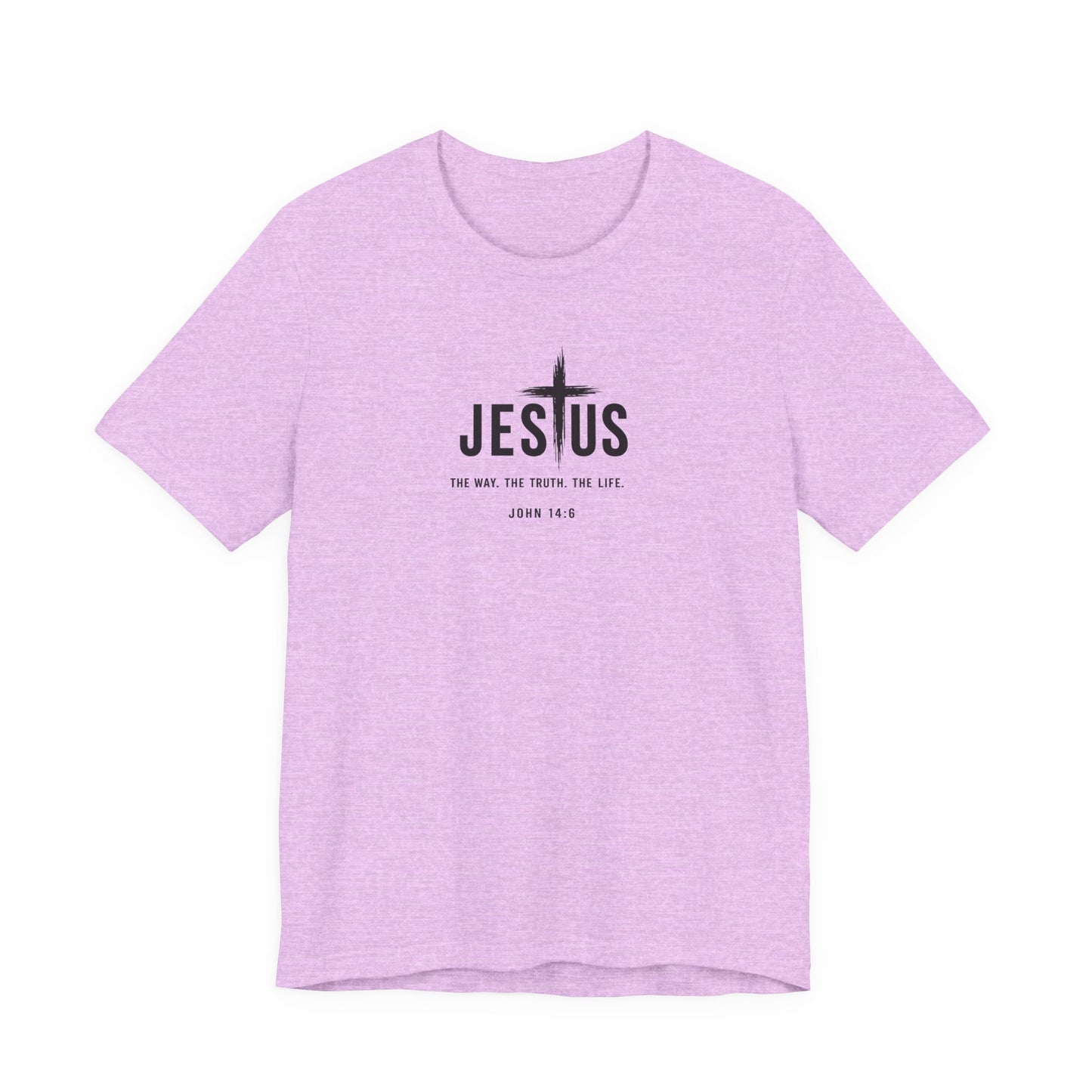 Faith Over Everything Christian Tee — "Jesus" Cross Design, John 14:6 Inspirational Shirt