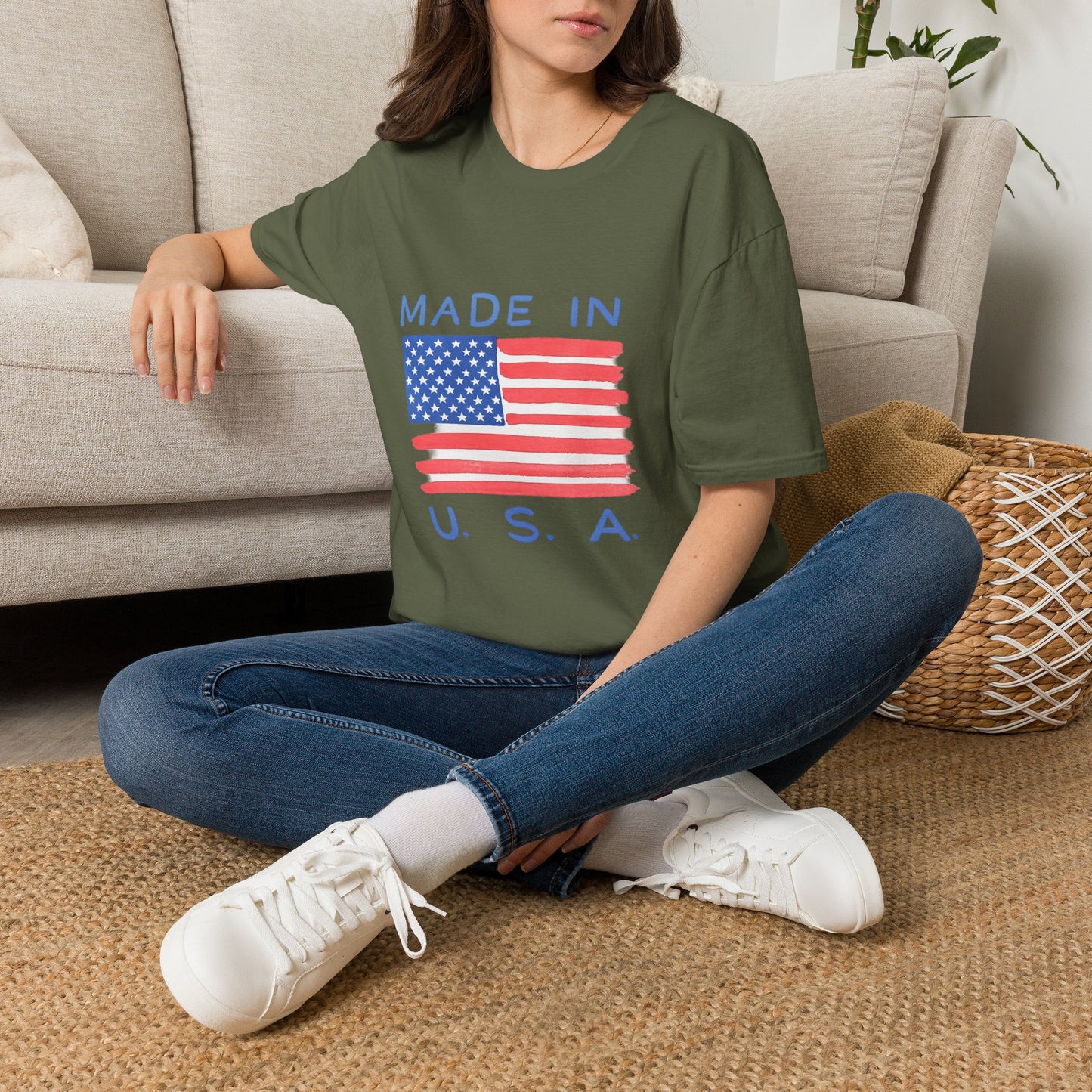 Made in U.S.A. T-Shirt — American Flag Graphic Tee