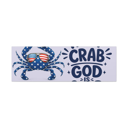 Patriotic Crab Canvas — "Holy Crab God Is Good" Wall Art