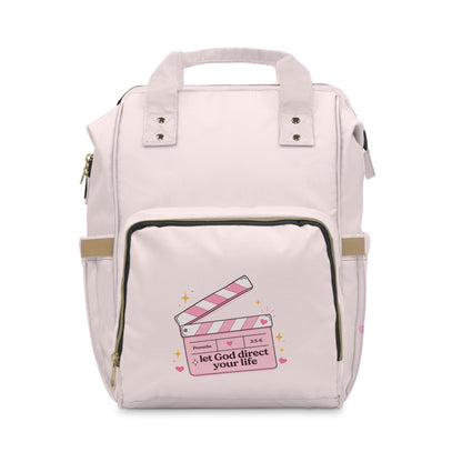 Diaper Backpack — Pastel Cross & 'Let God Direct Your Life' Baby Bag