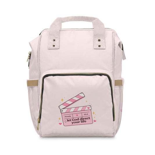 Diaper Backpack — Pastel Cross & 'Let God Direct Your Life' Baby Bag