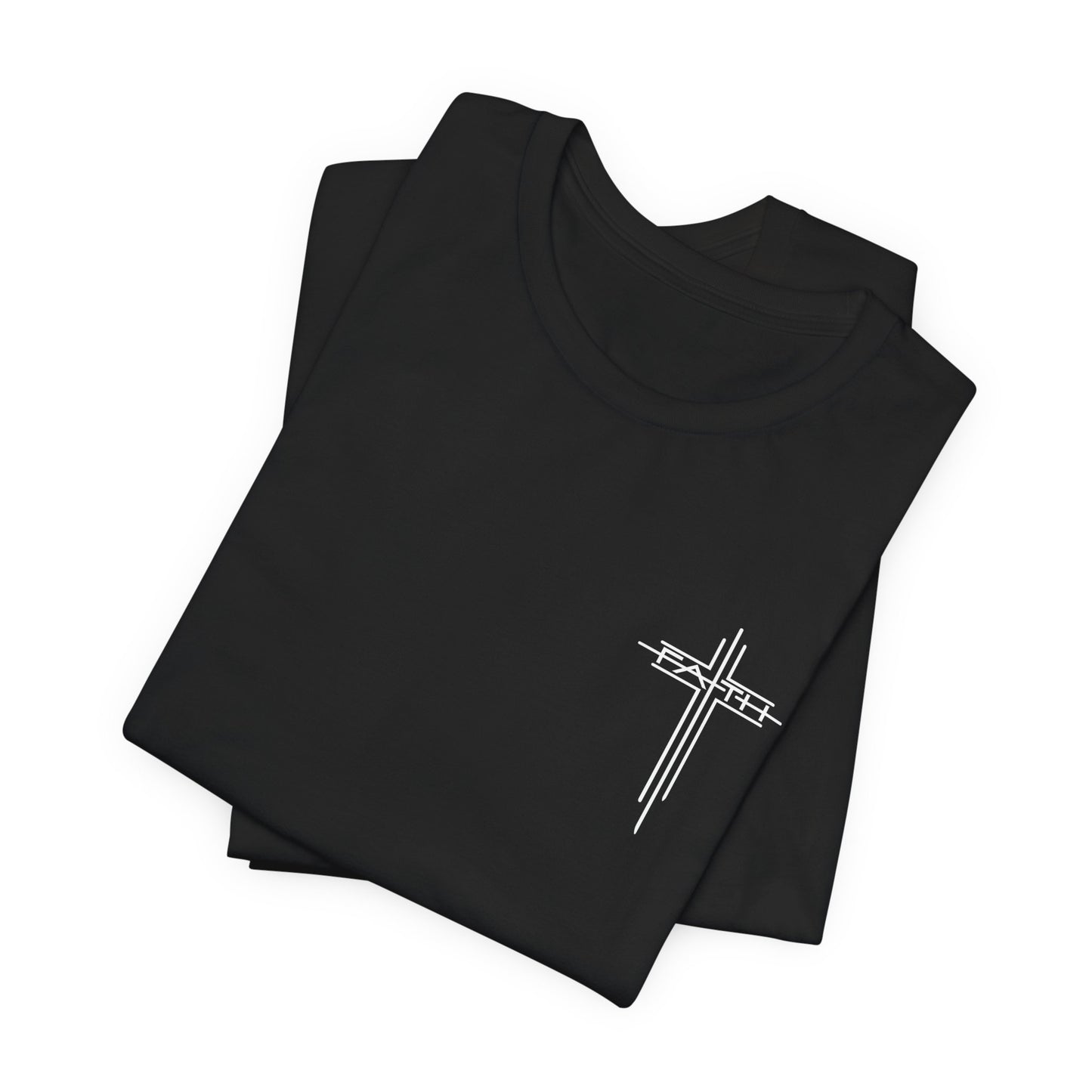 Christian Cross T‑Shirt — Subtle Back Cross Graphic Religious Tee