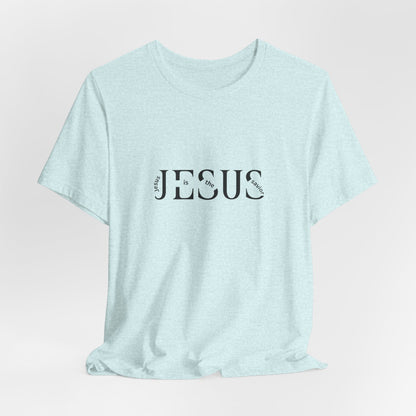 Jesus Minimalist Tee — Distressed Script Christian T-Shirt