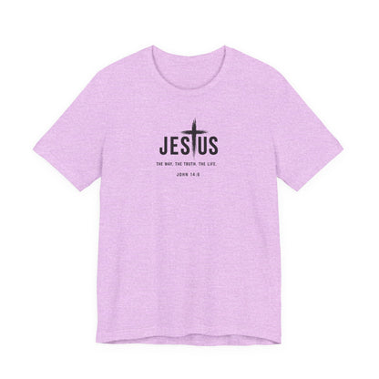 Jesus Cross T‑Shirt - "Jesus: The Way the Truth the Life" Bible Verse Tee (John 14:6)