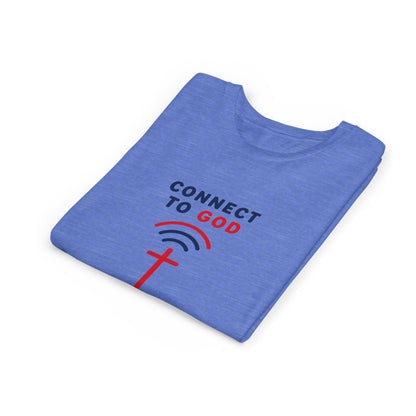 Youth Tee — "Connect to God" Prayer Wi-Fi Cross Shirt