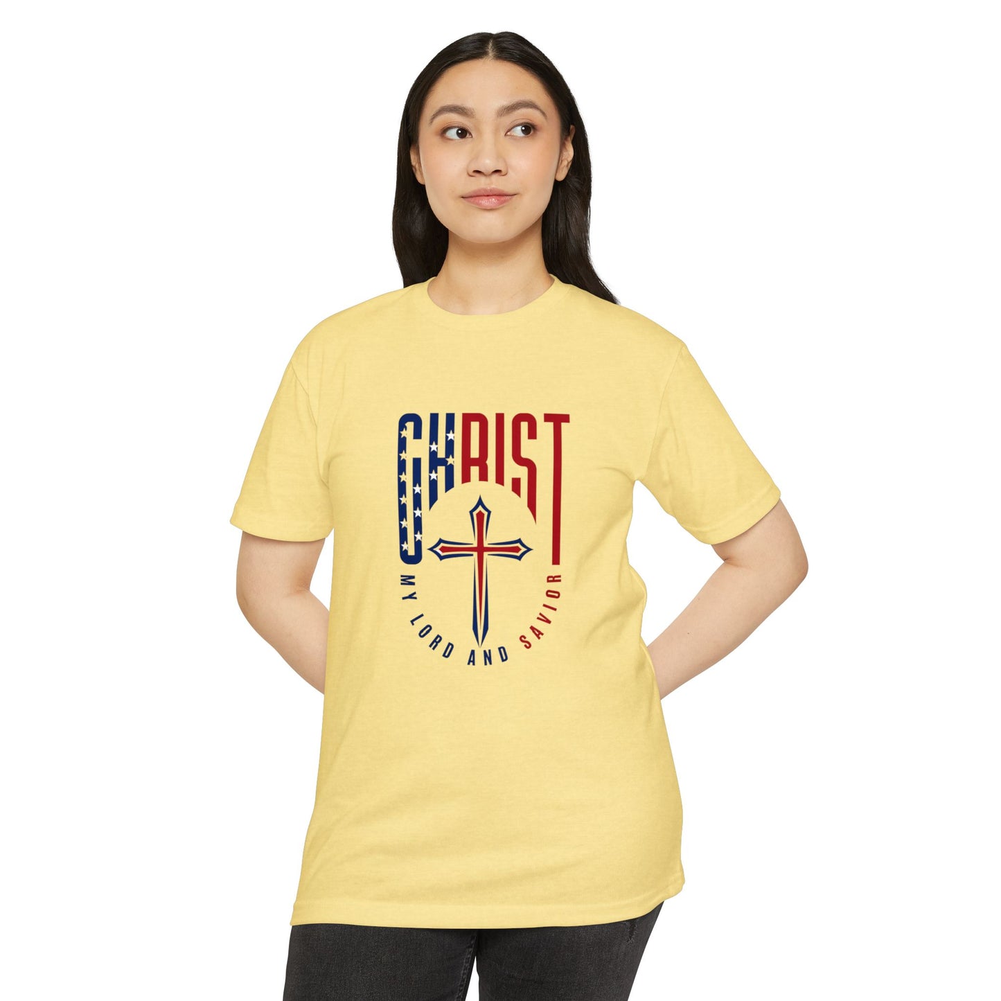 UNISEX Christ Cross T‑Shirt — My Lord and Savior Patriotic Christian Tee