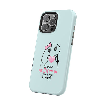 Christian Cute Heart Phone Case — "I Know Jesus Loves Me So Much" Magnetic Impact-Resistant Case