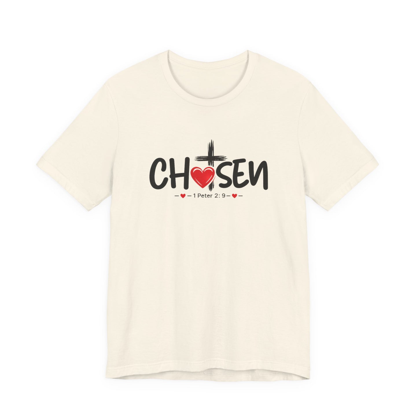 Chosen Cross Heart T-Shirt — Christian Faith Tee (1 Peter 2)