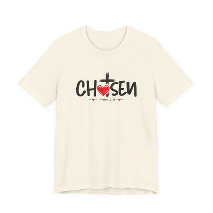 Chosen Cross Heart T-Shirt — Christian Faith Tee (1 Peter 2)