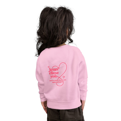Toddlers' Faith Sweatshirt — "Fueled by Grace, Driven by Faith" Pink Scooter