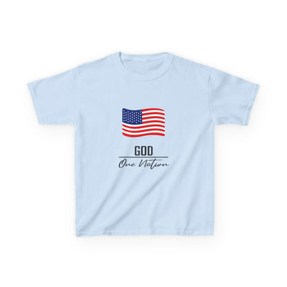 UNISEX Kids Tee — American Flag 'God One Nation' Patriotic T‑Shirt