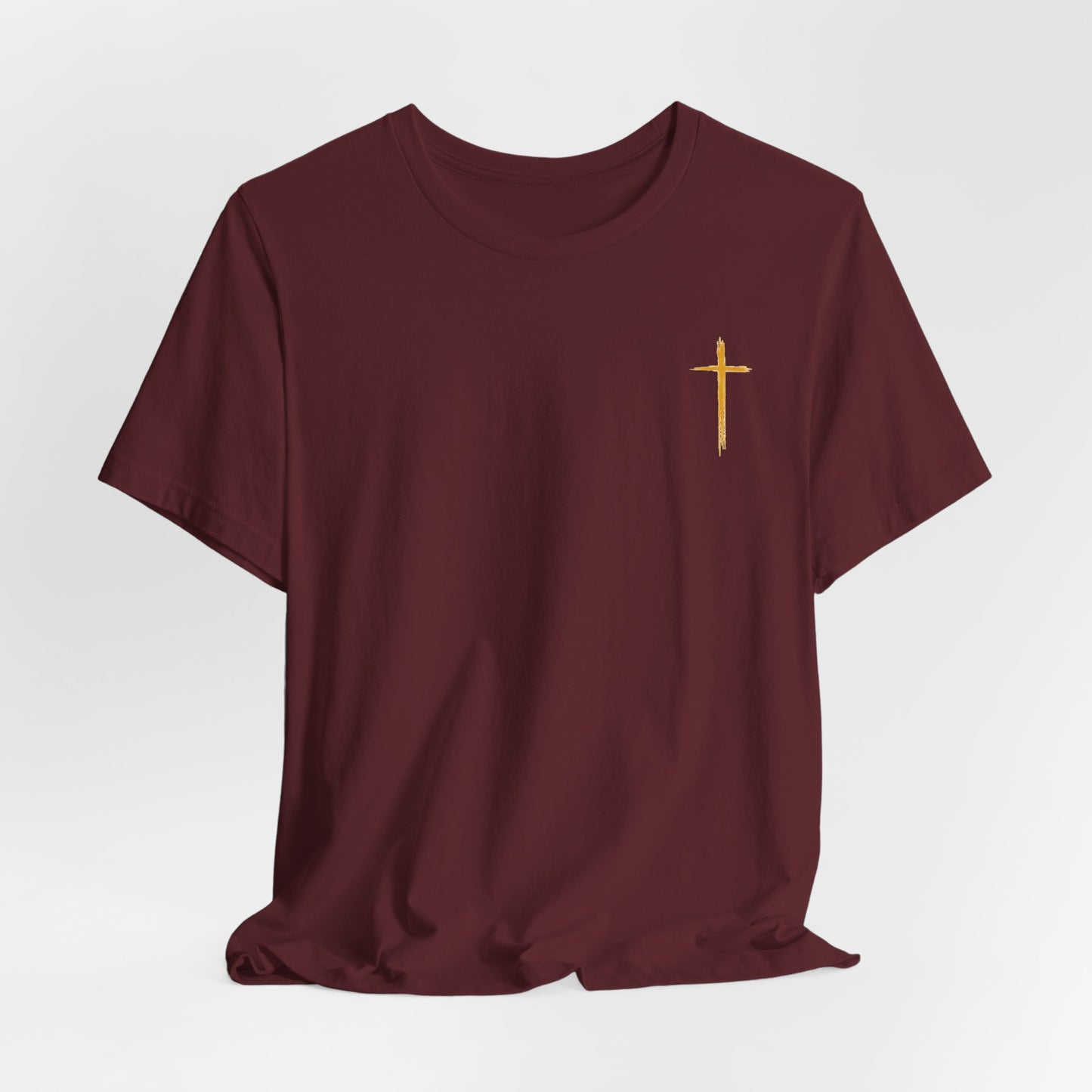 Christian Cross T-Shirt — "Do Not Be Deceived, Bad Company Ruins Good Morals" (1 Corinthians 15:33)