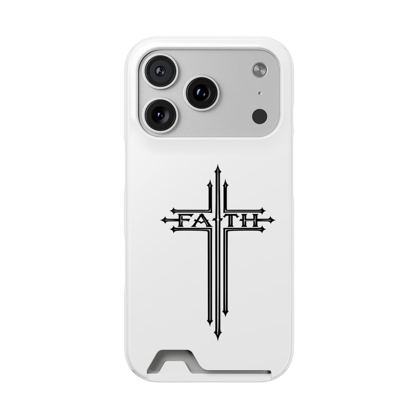 Faith Cross Phone Case with Card Holder — Slim Protective Wallet Case