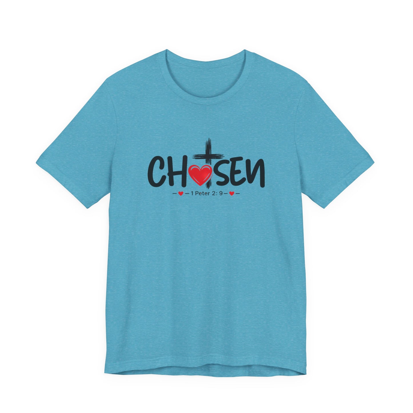Chosen Cross Heart T-Shirt — Christian Faith Tee (1 Peter 2)