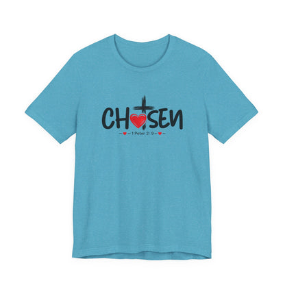 Chosen Cross Heart T-Shirt — Christian Faith Tee (1 Peter 2)