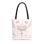 Pink Faith Tote Bag — Inspirational Cross & Rainbow AOP Tote