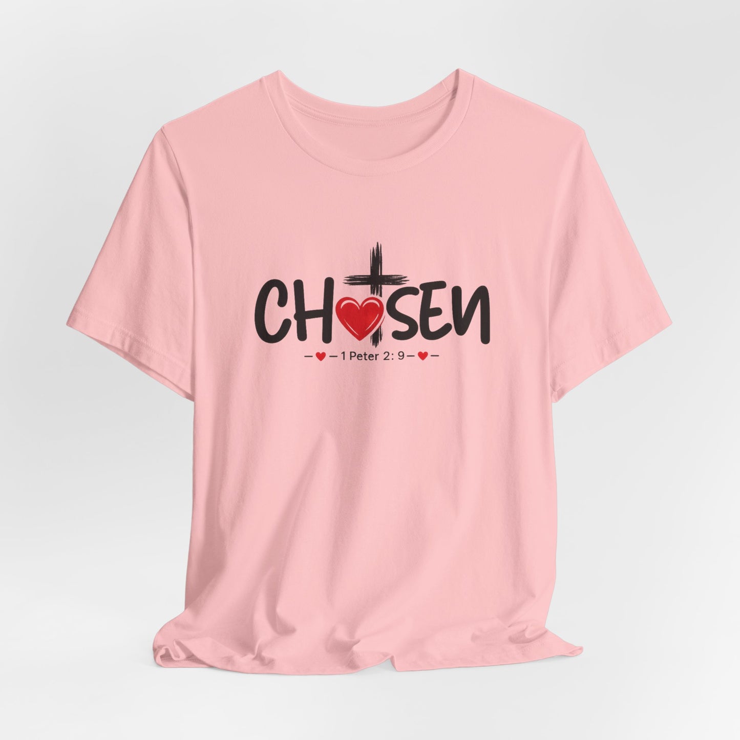Chosen Cross Heart T-Shirt — Christian Faith Tee (1 Peter 2)