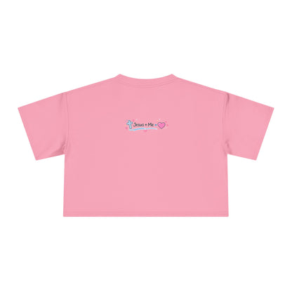 God Says I Am Floral Crop Tee — Christian Inspirational Women's Top