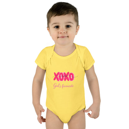 Baby Bodysuit "XOXO God's Favorite" — Cute Pink Valentine Infant Onesie