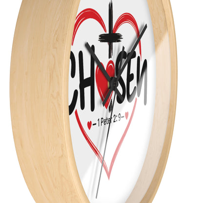 Chosen Heart Wall Clock — Christian Scripture 1 Peter 2:9 Decorative Clock