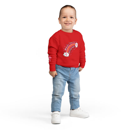 Toddler Sweatshirt — 'Made for a Purpose' Rainbow & 'God's Timing is Perfect' Pink Graphic