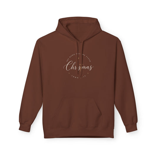 Christmas Script Hoodie — Minimal Holiday Cozy Pullover