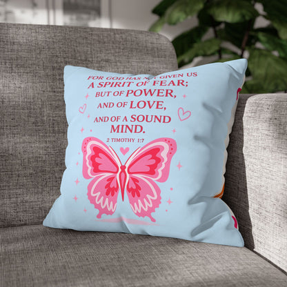 Christian Decorative Pillow — "Riding with Jesus & a Full Tank of Faith" Blue Car Throw Pillow