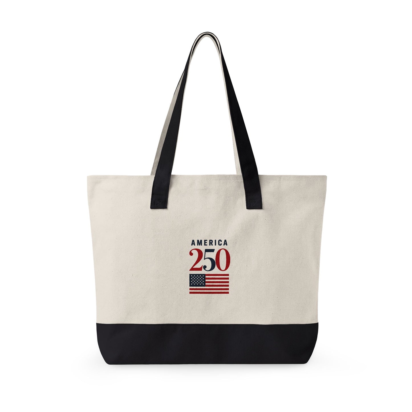 American Flag Canvas Tote Bag — "Stand For The Flag" Patriotic Zippered Tote