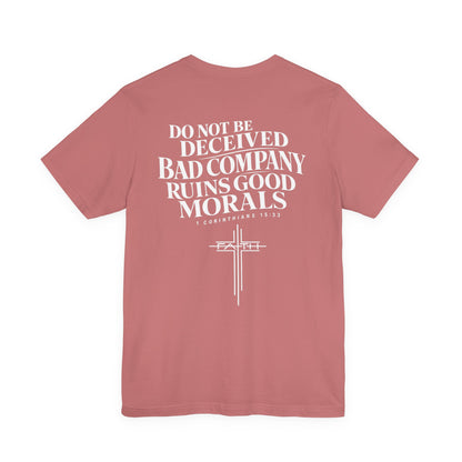 Christian Cross Tee — “Do Not Be Deceived” Inspirational Scripture T‑Shirt