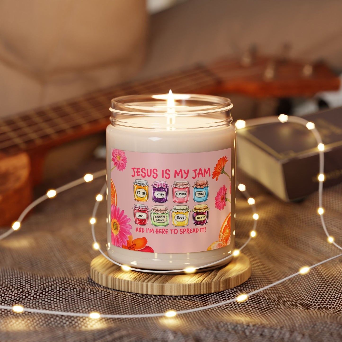 Christian 'Jesus Is My Jam' Scented Soy Candle — 9oz Inspirational Gift