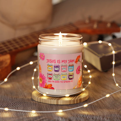 Christian 'Jesus Is My Jam' Scented Soy Candle — 9oz Inspirational Gift