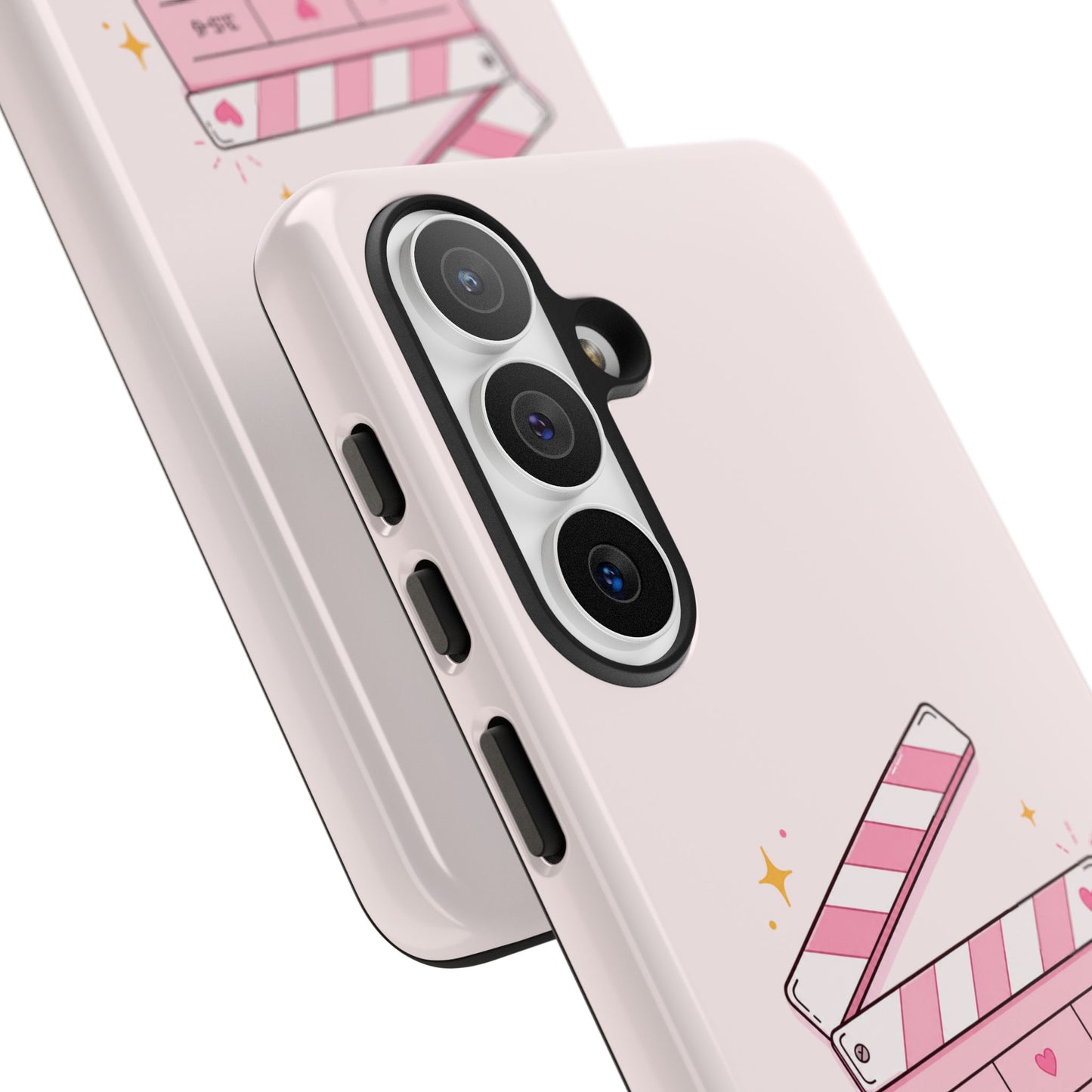 Pink Christian Phone Case — "Let God Direct Your Life" Cute Movie Clapper Design
